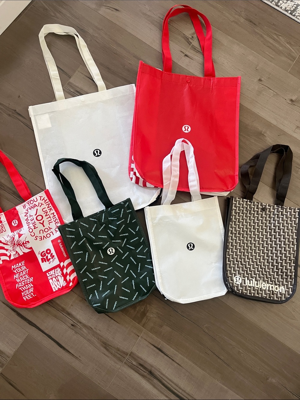 lululemon athletica Red and White Tote Duo - Assorted Logo Totes
